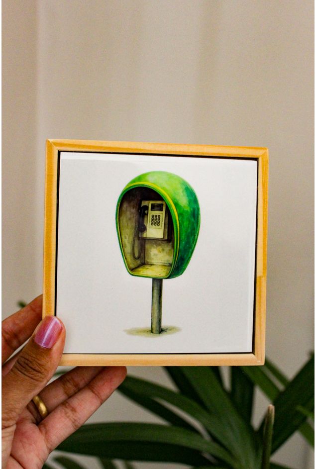 Mini Azulejo Decorativo Com Moldura Telefone Orelhao Mimo Galeria -5-